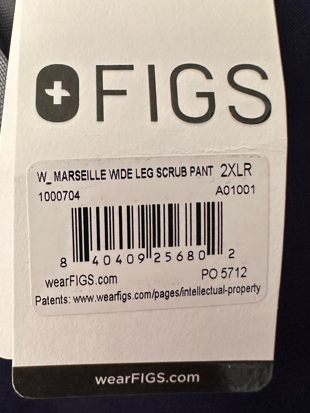 NWT FIGS Marseille Wide Leg Scrub Pants Navy 2XLR - Picture 7 of 14